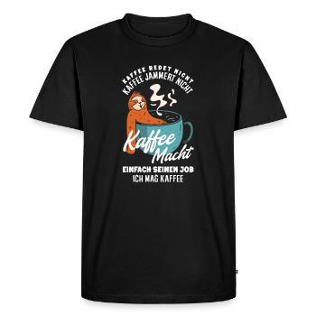 Coffee doesn't talk – I like coffee - Men's Premium Organic T-Shirt - black - Front - Nico (187cm)