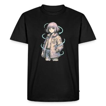 Neon Patch Bomber Girl - T-shirt Premium bio Homme - noir - Devant - Nico (187cm)