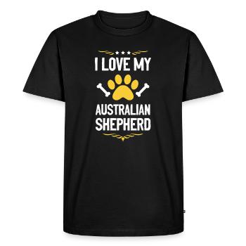 I love Aussie Shepherd - Men's Premium Organic T-Shirt - black - Front - Nico (187cm)