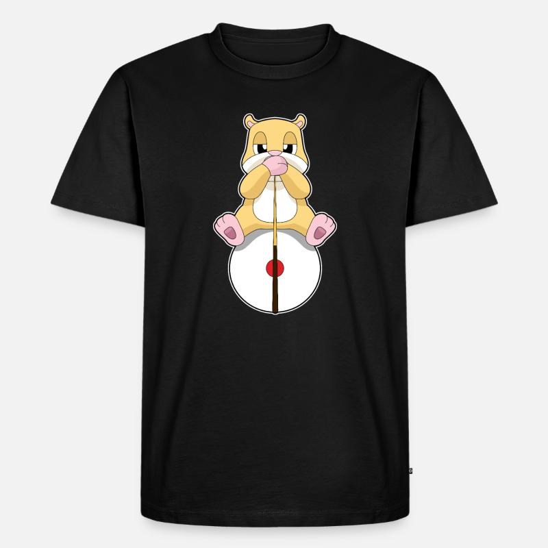 Hamster Billiard Queue Sport - Männer Premium Bio T-Shirt - Schwarz