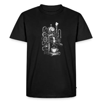 Steampunk Espresso Machine - T-shirt Premium bio Homme - noir - Devant - Nico (187cm)