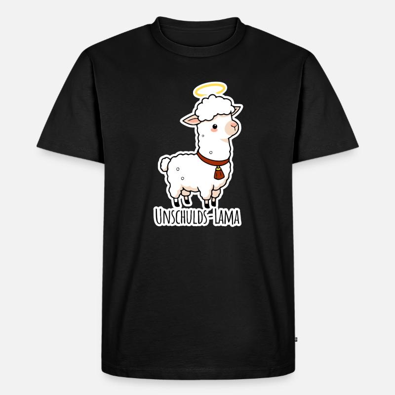 Unschulds-Lama hat es nicht getan - Männer Premium Bio T-Shirt - Schwarz