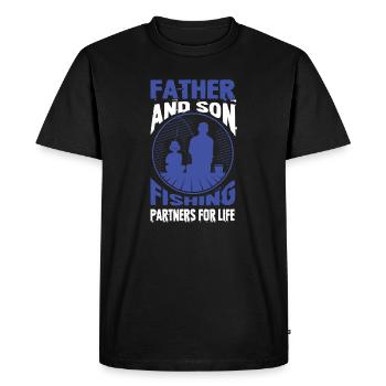 Cadeau de pêche Père et Fils - T-shirt Premium bio Homme - noir - Devant - Nico (187cm)