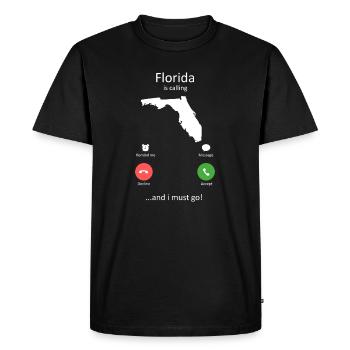 Florida Calling and I Must Go Phone Interface Art - Men's Premium Organic T-Shirt - black - Front - Nico (187cm)