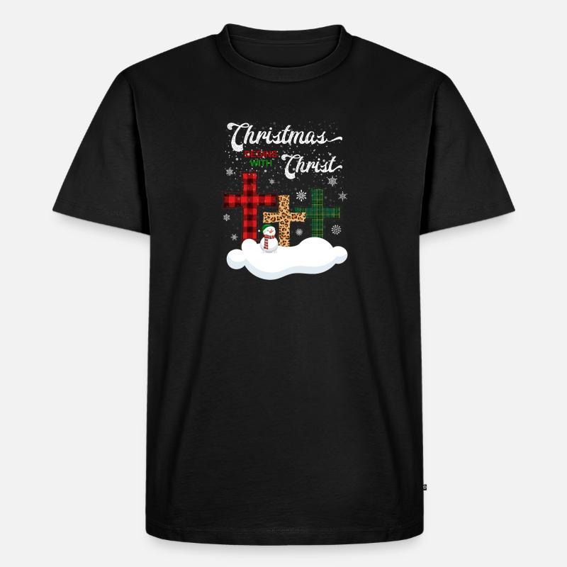 Weihnachten beginnt mit Christus - Männer Premium Bio T-Shirt - Schwarz