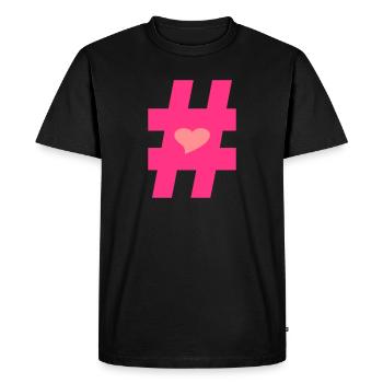 ❤I Love Hashtag-Hashtag Symbol Vector Design❤ - Men's Premium Organic T-Shirt - black - Front - Nico (187cm)