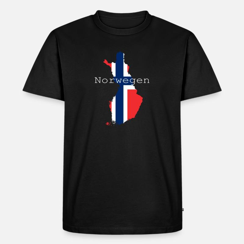 norwegen flagge - Männer Premium Bio T-Shirt - Schwarz