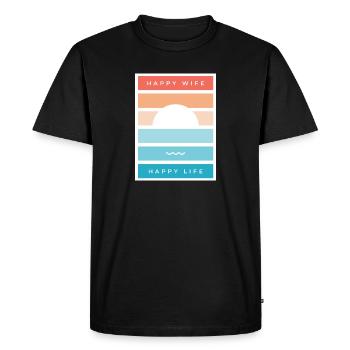 Femme heureuse, vie heureuse - T-shirt Premium bio Homme - noir - Devant - Nico (187cm)