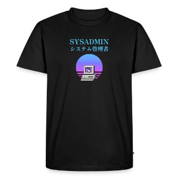 Sysadmin | システム管理者 | vaporwave - Men's Premium Organic T-Shirt - black - Front - Nico (187cm)