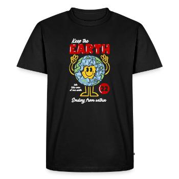 Keep the Earth - Men's Premium Organic T-Shirt - black - Front - Nico (187cm)