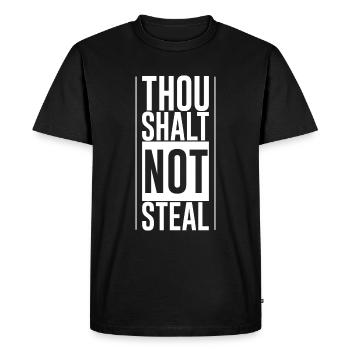 Thou Shalt Not Steal - Men's Premium Organic T-Shirt - black - Front - Nico (187cm)