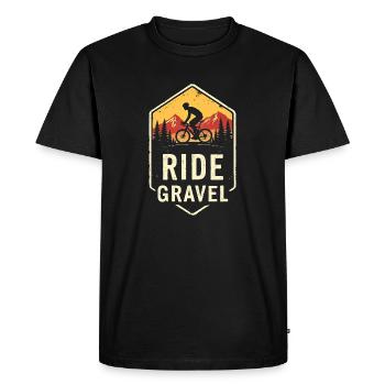 Ride Grave Gravel Bike Road Bike Cyclocross Vintage - Men's Premium Organic T-Shirt - black - Front - Nico (187cm)
