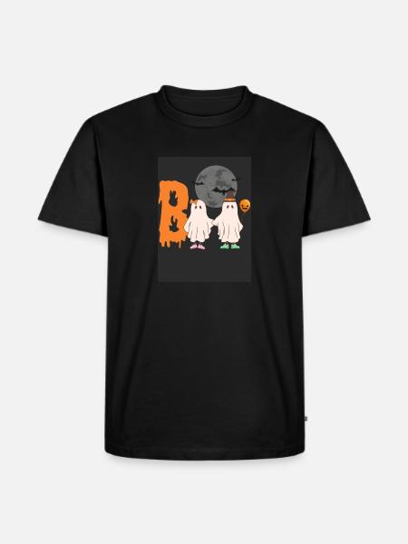 Halloween Boo - Männer Premium Bio T-Shirt - Schwarz