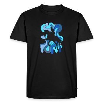 Cavalier de dressage - T-shirt Premium bio Homme - noir - Devant - Nico (187cm)
