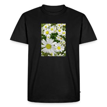 Marguerites - T-shirt Premium bio Homme - noir - Devant - Nico (187cm)