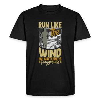 Courez comme le vent dans le terrain de jeu de la nature - T-shirt Premium bio Homme - noir - Devant - Nico (187cm)