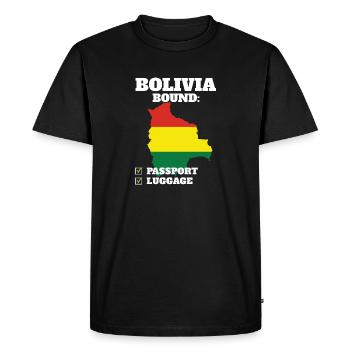 Voyage à destination de la Bolivie Drapeau bolivien - T-shirt Premium bio Homme - noir - Devant - Nico (187cm)