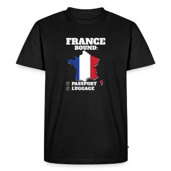 France Bound Country Travel Drapeau français Vacances - T-shirt Premium bio Homme - noir - Devant - Nico (187cm)