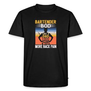 Bartender Bod Like A Dad Bod Biology Teacher - Men's Premium Organic T-Shirt - black - Front - Nico (187cm)