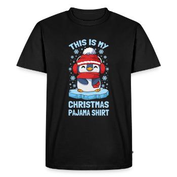 C’est ma chemise de pyjama de Noël Mignon Pingouin - T-shirt Premium bio Homme - noir - Devant - Nico (187cm)