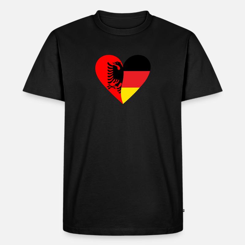 Albania Germany Heart - Men's Premium Organic T-Shirt - black