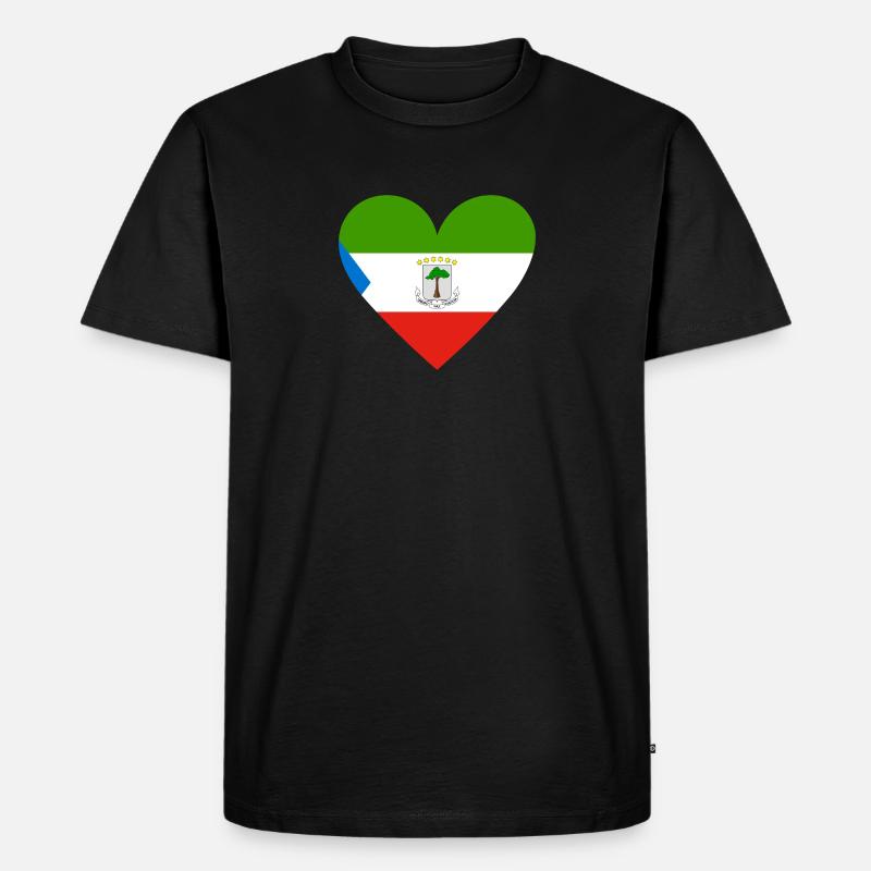 Guinée équatoriale Cœur - T-shirt Premium bio Homme - noir