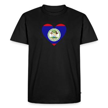 Belize Heart - Men's Premium Organic T-Shirt - black - Front - Nico (187cm)