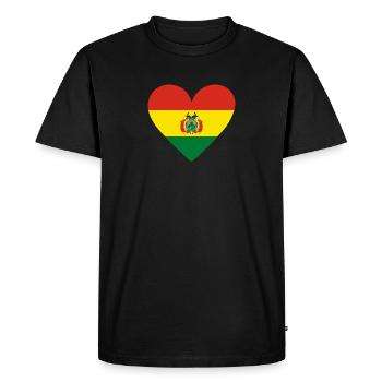 Bolivie Cœur - T-shirt Premium bio Homme - noir - Devant - Nico (187cm)