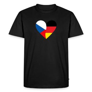 République tchèque Allemagne Cœur - T-shirt Premium bio Homme - noir - Devant - Nico (187cm)