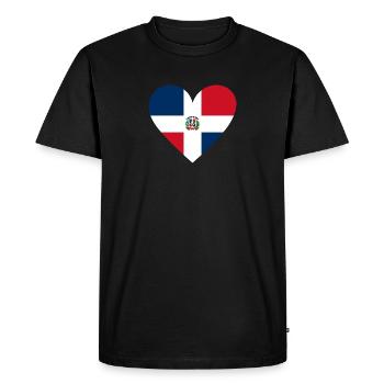 Dominican Republic Heart - Men's Premium Organic T-Shirt - black - Front - Nico (187cm)