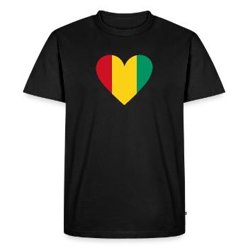 Guinée Cœur - T-shirt Premium bio Homme - noir - Devant - Nico (187cm)