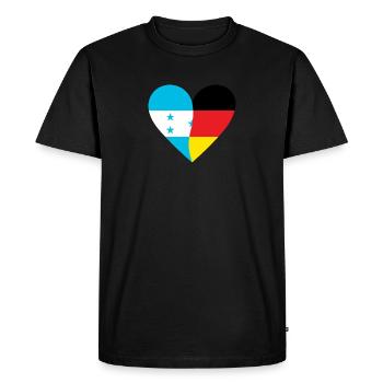 Honduras Allemagne Cœur - T-shirt Premium bio Homme - noir - Devant - Nico (187cm)