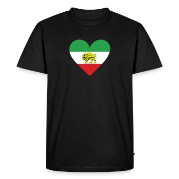 Cœur d’Iran - T-shirt Premium bio Homme - noir - Devant - Nico (187cm)