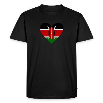 Kenya Heart - Men's Premium Organic T-Shirt - black - Front - Nico (187cm)