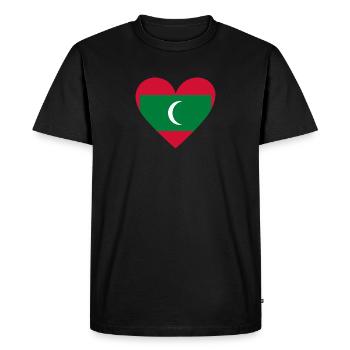 Cœur des Maldives - T-shirt Premium bio Homme - noir - Devant - Nico (187cm)