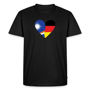 Marshall Islands Germany Heart - Men's Premium Organic T-Shirt - black - Front - Nico (187cm)