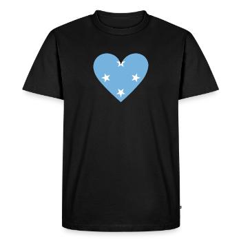 Micronésie Cœur - T-shirt Premium bio Homme - noir - Devant - Nico (187cm)