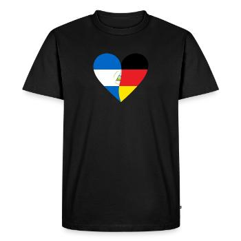 Nicaragua Germany Heart - Men's Premium Organic T-Shirt - black - Front - Nico (187cm)