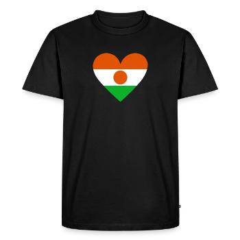 Niger Heart - Men's Premium Organic T-Shirt - black - Front - Nico (187cm)
