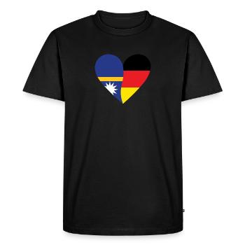 Nauru Germany Heart - Men's Premium Organic T-Shirt - black - Front - Nico (187cm)