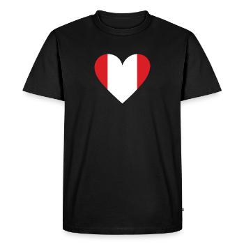 Pérou Cœur - T-shirt Premium bio Homme - noir - Devant - Nico (187cm)