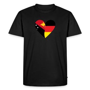 Papouasie-Nouvelle-Guinée Allemagne Cœur - T-shirt Premium bio Homme - noir - Devant - Nico (187cm)