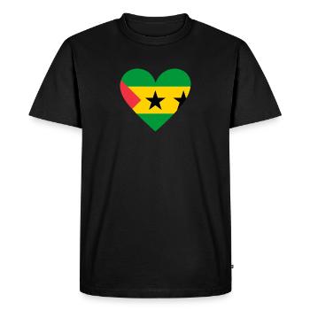 Sao Tome and Principe Heart - Men's Premium Organic T-Shirt - black - Front - Nico (187cm)