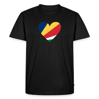 Seychelles Heart - T-shirt Premium bio Homme - noir - Devant - Nico (187cm)