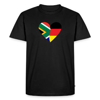 South Africa Germany Heart - Men's Premium Organic T-Shirt - black - Front - Nico (187cm)