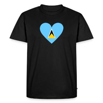 Saint Lucia - Men's Premium Organic T-Shirt - black - Front - Nico (187cm)