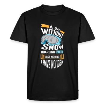 Snowboarder Holidays Snow Winter Holiday - Men's Premium Organic T-Shirt - black - Front - Nico (187cm)