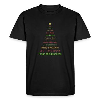 JOYEUX NOEL MULTI-LANGUES - T-shirt Premium bio Homme - noir - Devant - Nico (187cm)