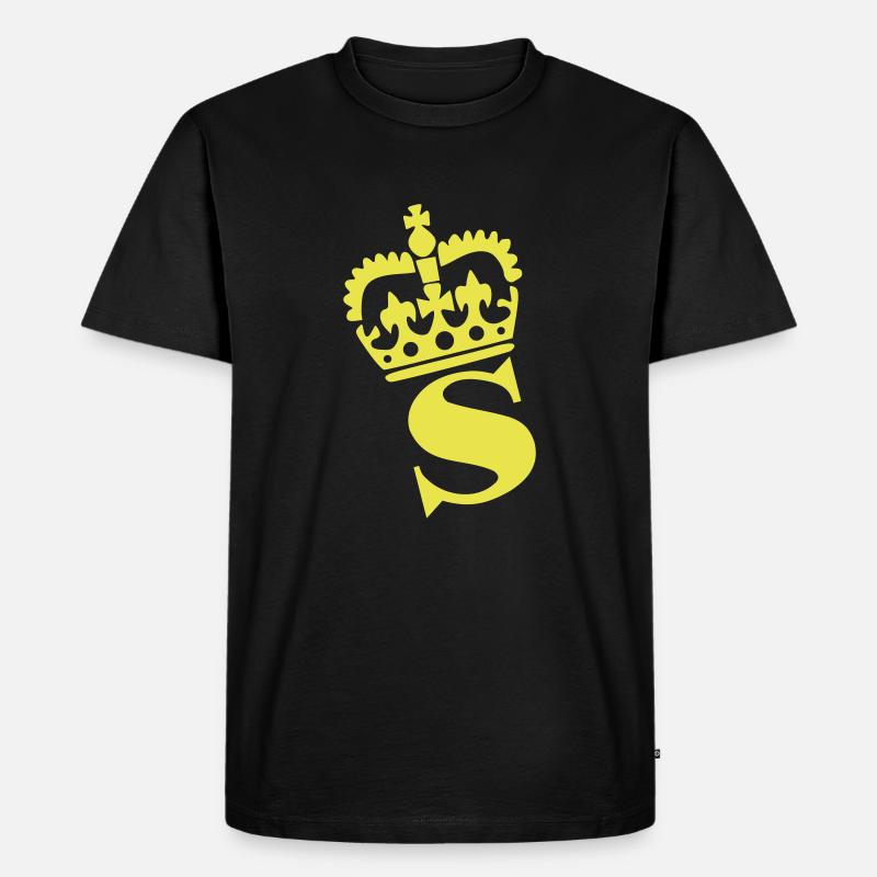 S – Name - Buchstabe - Männer Premium Bio T-Shirt - Schwarz