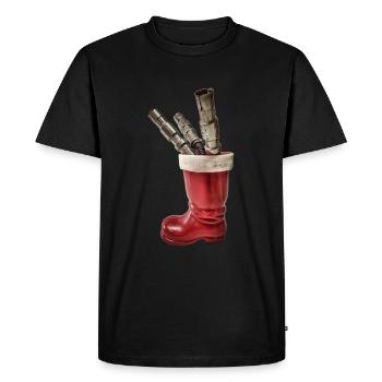 Père Noël Bottes Pièces de voiture Câble d’allumage Noël - T-shirt Premium bio Homme - noir - Devant - Nico (187cm)